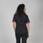 Camisa de mujer combinada en manga corta con cuello mao UNIFORMES GARY'S Combi