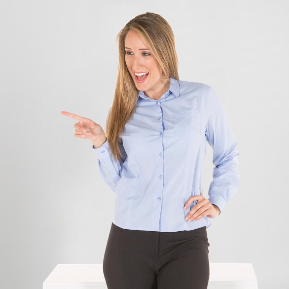 Camisa de mujer manga larga en FIL A FIL con bolsillo izquierdo UNIFORMES GARY'S Luca