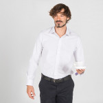 Man shirt in long sleeve in popente pointed Gary's Gianni