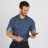 Men's long-sleeved adjustable shirt in washed denim GARY'S Mattia