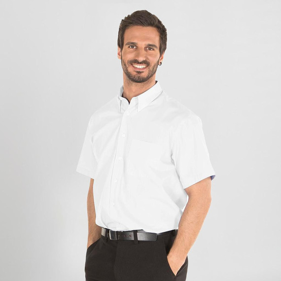 Man shirt in short sleeve with left pocket and folds Gary's