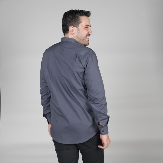 Camisa clásica hombre manga larga con cuello mao y puños abotonados GARY'S