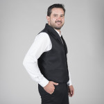 Vest d'homme avec boutons de pilule dorée et colbat de collier de fumer Gary