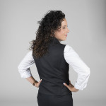Gilet de serveur avec des boutons de pilule dorés Gary's