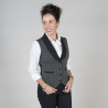 Gilet da donna in tessuto a righe grigie GARY'S