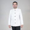 White waiter jacket with Mao collar and button closure GARY'S
