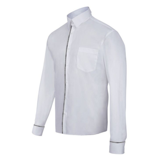 Chemise Étirement longue manche longue avec fermeture française et figues combinées Velilla