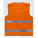 Chaleco técnico de alta visibilidad ribeteado con bies a contraste WORKTEAM C3610 naranja fluor