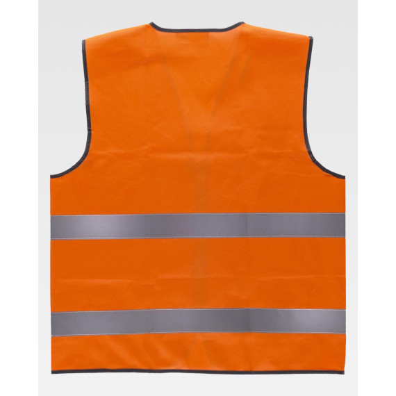 Alta visibilidade colete técnico que se afiação com contraste Bies WorkTeam C3610 Fluor Laranja