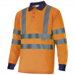Polo bicolor de alta visibilidade com gola e punhos em contraste VELILLA Série 305503