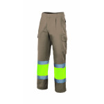 Hochsichtbare bicolor Fluoreszenz-Hose mit vielen Taschen, kombiniert mit VELILLA Serie 157C - Personalisierte Bekleidung.