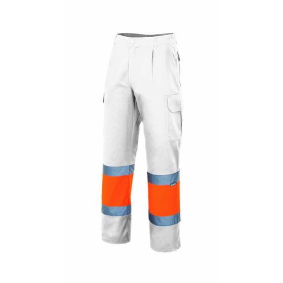 Pantalón flúor bicolor de alta visibilidad Multibolsillos combinado VELILLA Serie 157C - Prenda personalizada
