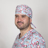 Gorro cirujano tiras microfibra Navidad Santas UNIFORMES GARY´s 400005