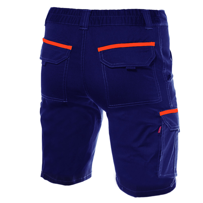 Black stretch multi-pocket Bermuda shorts combined with piping Series P103009S