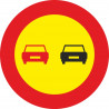 Metal Road Sign Overtaking Prohibited Diameter 500 mm