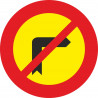 Metal Road Sign Prohibited Right Turn Diameter 500 mm