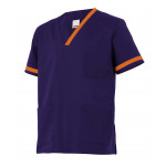 Overseas blue short sleeve shirt with contrast bies Velilla series P589