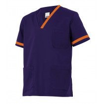 Overseas blue short sleeve shirt with contrast bies Velilla series P589