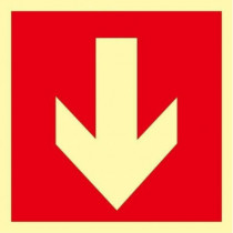 Evacuation Signal Down Arrow Luminescent SEKURECO