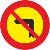 Metal Road Sign Prohibited Left Turn Diameter 500 mm