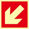 Evacuation signal with oblique arrow and luminescent layer Class A or Class B SEKURECO