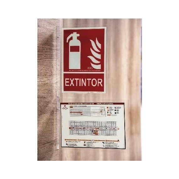 Supporto a parete in metacrilato Banderola per segnali di sicurezza SEKURECO