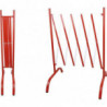 Fermeture en métal pliable lacée au four (rouge, blanc) 2,50 x 1,05 m ouverte