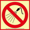 Señal de extinción Clase A Prohibido Pulverizar Agua 210 x 210 mm SEKURECO FA0A452