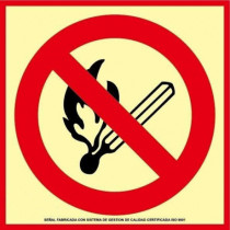 Signalisation de sécurité Interdiction de fumer Flammes libres Classe A 210 x 210 mm A0A454 SEKURECO
