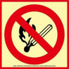 Signal de sécurité Des flammes ouvertes, il est interdit de fumer