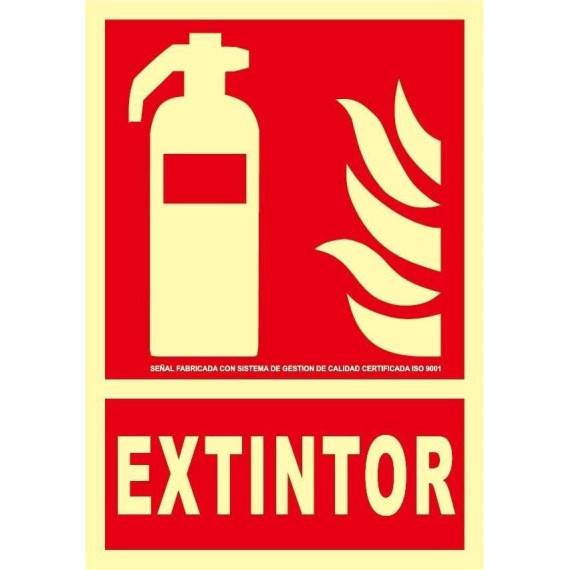 Fire extinguisher sign in aluminum Class A FA00901 SEKURECO