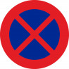Placa de trânsito metálica com diâmetro proibido de parar e estacionar 500 mm