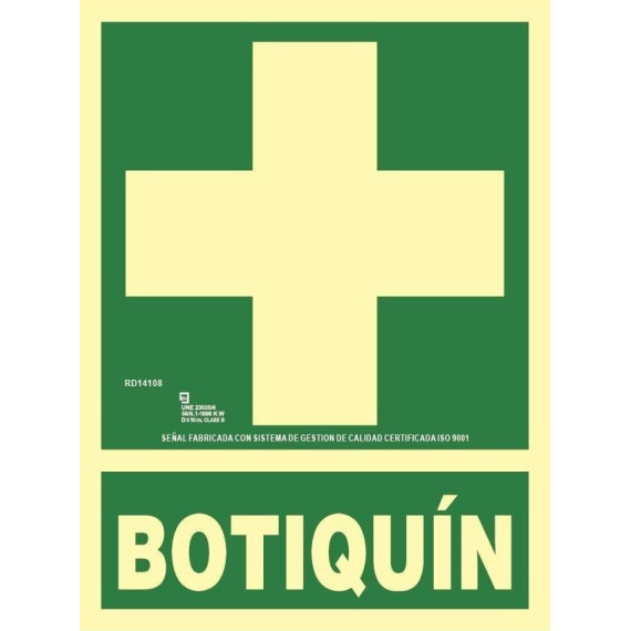 Segnale di pronto soccorso in alluminio classe A con angolo perforato 210 x 300mm SEKURECO