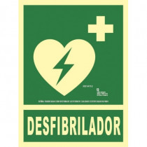 Sinal de emergência Desfibrilhador em alumínio classe A 210X300 SEKURECO