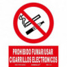Señal prohibido fumar/usar cigarrillos eléctricos SEKURECO