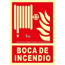 Sinal de extinção Boca de incêndio Alumínio Classe A com canto perfurado luminescente SEKURECO