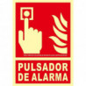 Señal de extinción Pulsador de alarma en aluminio Clase A 210X300 SEKURECO