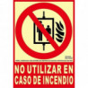 Señal No utilizar ascensor en caso de incendio en aluminio Clase A, luminescente FA00915 SEKURECO
