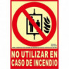 Signal Ne pas utiliser l'ascenseur en cas d'incendie en aluminium Classe A, luminescent FA00915 SEKURECO