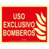 Signo de segurança Utilização exclusiva Bombeiros Alumínio Classe A 200X250 FA01930 SEKURECO