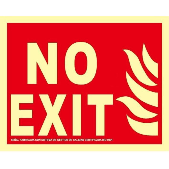 Ausschilderung für Notausgang No Exit aus Aluminium Klasse A SEKURECO