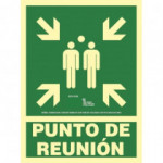 Señal de seguridad Punto de Reunión en Clase A aluminio luminiscente 0,5mm SEKURECO