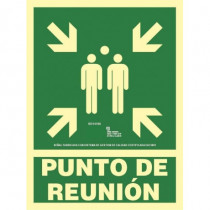 Señal de seguridad Punto de Reunión en Clase A aluminio luminiscente 0,5mm SEKURECO