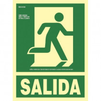 Exit sign right turn in aluminum Class A 210 x 300 mm SEKURECO