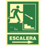 Right Down Ladder Signal in aluminum Class A 210 x 300 mm SEKURECO