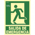 Cartel de Salida de emergencia recorrido izquierda Aluminio Clase A 210 x 300 mm SEKURECO