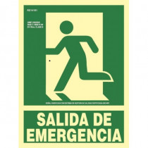 Panneau de sortie de secours parcours gauche Aluminium Classe A 210 x 300 mm SEKURECO
