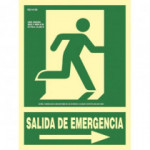 Panneau de Sortie de Secours parcours droite Aluminium Classe A 210 x 300 mm SEKURECO