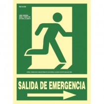 Emergency Exit Sign right direction Aluminum Class A 210 x 300 mm SEKURECO