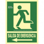Emergency Exit Sign Left Route Aluminum Class A 210 x 300 mm luminescent SEKURECO